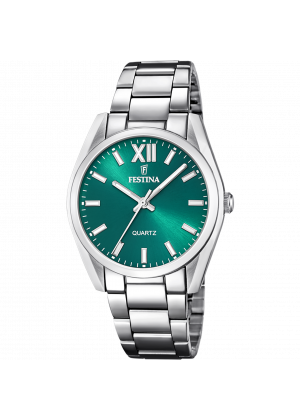 Festina watch f20622/c alegría collection, green steel strap, women's.