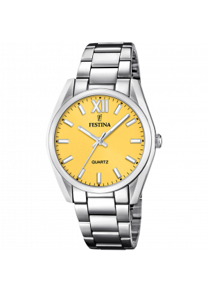 Festina watch f20622/g yellow stainless steel 316l strap, women's