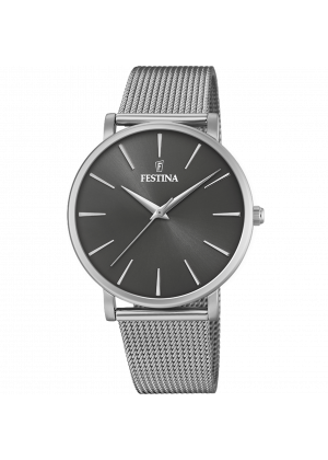 Festina boyfriend watch f20475/4 black steel strap, women's