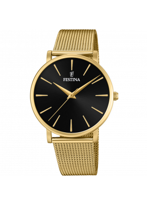 Festina boyfriend watch f20476/2 black steel strap, women's