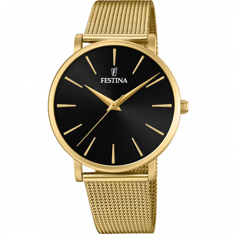 Festina boyfriend watch f20476/2 black steel strap, women's