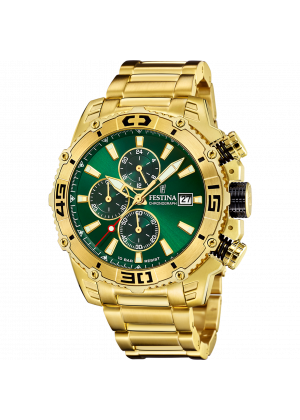 Festina prestige watch f20492/3 green steel strap, men