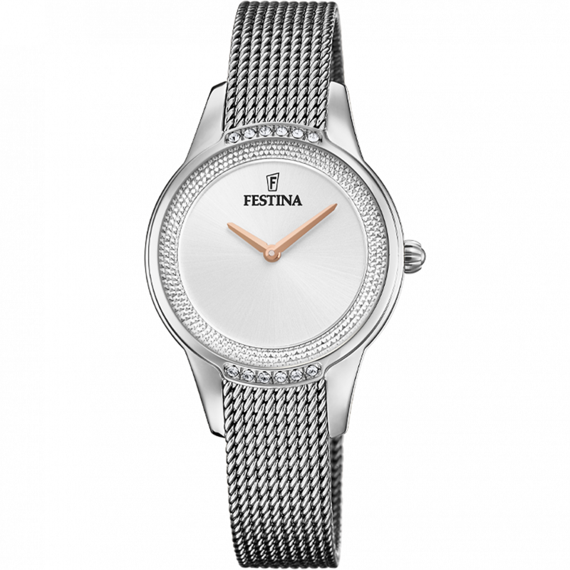 Festina mademoiselle watch f20494/1 silver steel strap, women's