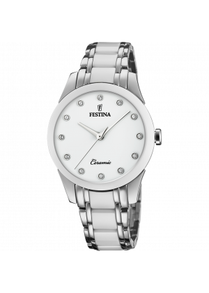 Festina ceramic watch f20499/1 white steel strap, women