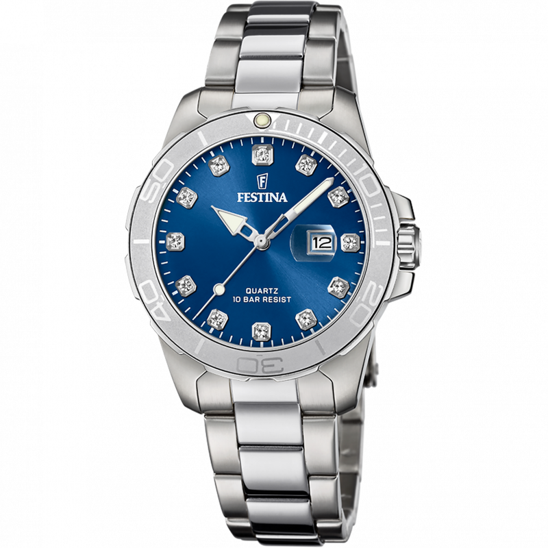 Festina women's blue boyfriend collection stainless steel watch bracelet f20503/6