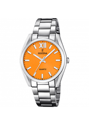 Festina women's orange boyfriend collection stainless steel watch bracelet f20622/k