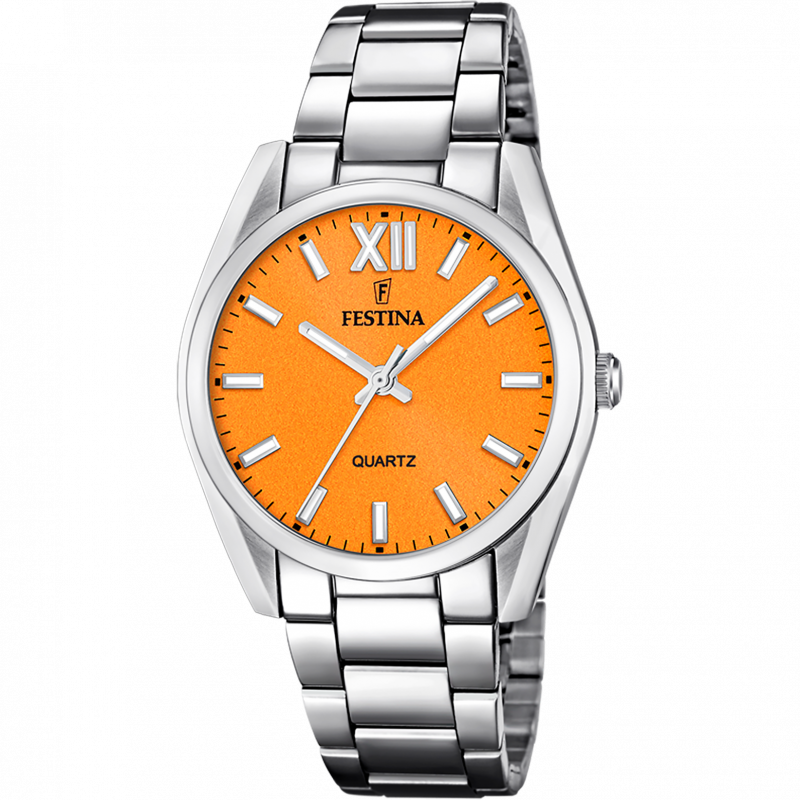 Festina women's orange boyfriend collection stainless steel watch bracelet f20622/k