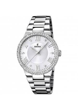 Festina boyfriend watch f16719/1 white steel strap, women's