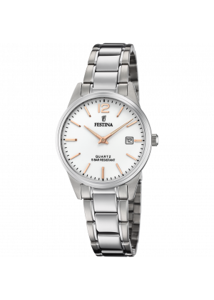 Festina classics watch f20509/2 silver steel strap, women's