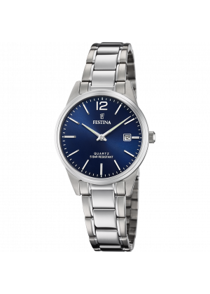 Festina classics watch f20509/3 blue steel strap, women