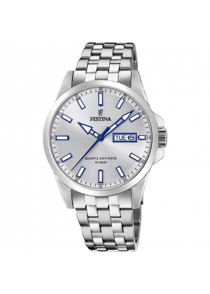 Festina classics watch f20357/1 silver steel strap, men