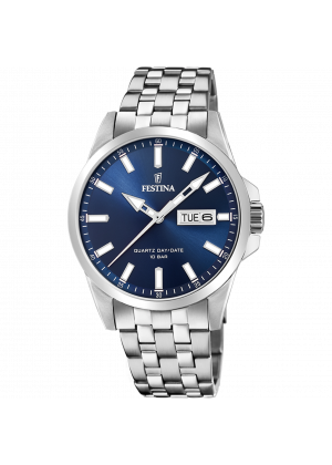 Festina classics watch f20357/3 blue steel strap, men