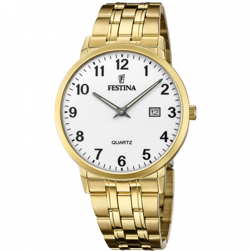 Festina classics watch f20513/1 white steel strap, men