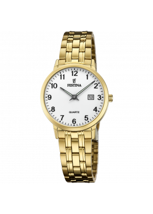 Festina classics watch f20514/1 white steel strap, women