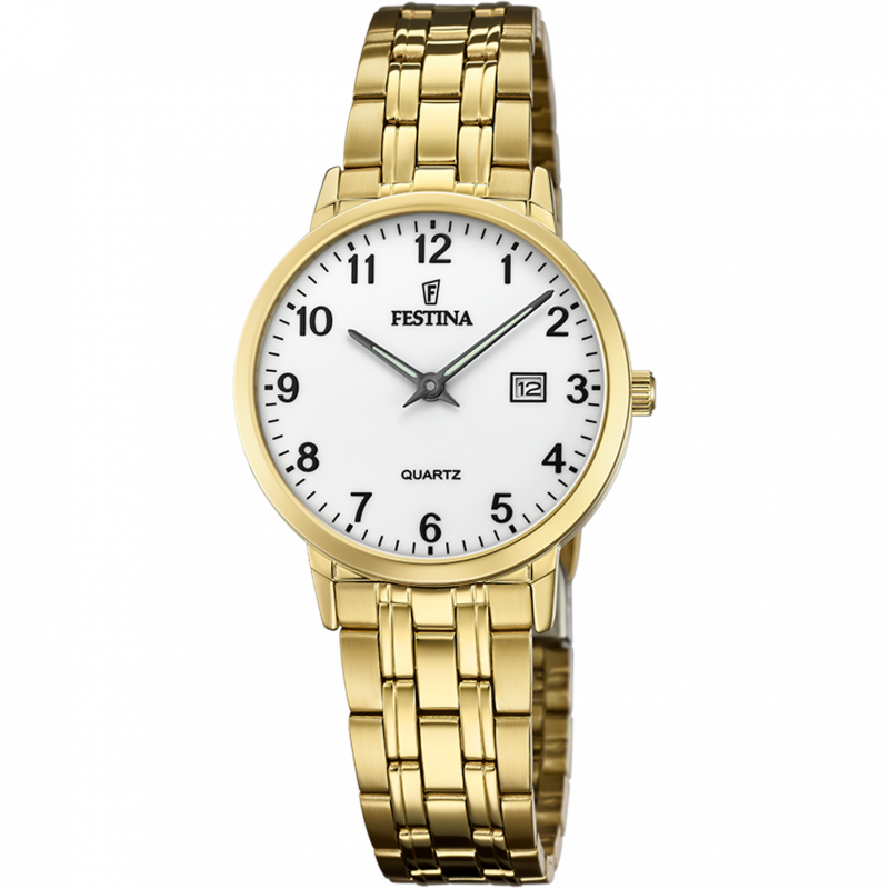 Festina classics watch f20514/1 white steel strap, women