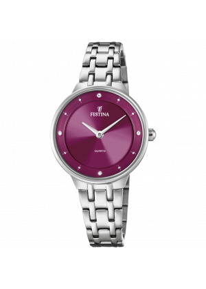 Festina watch f20600/2 bordeaux steel strap, women