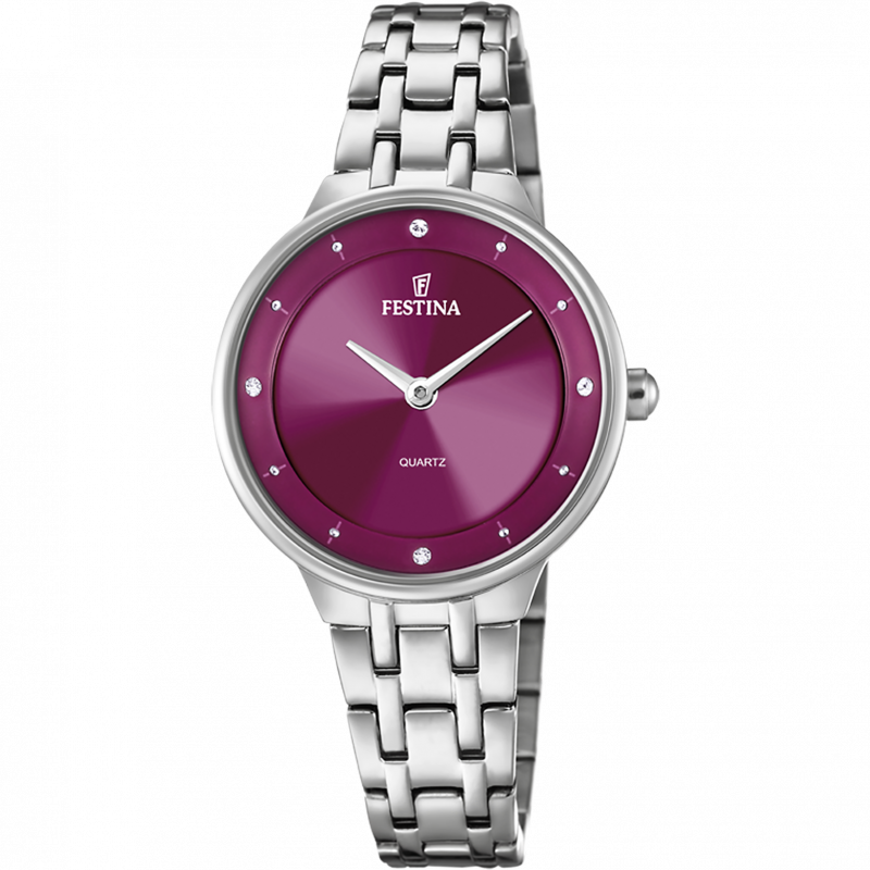 Festina watch f20600/2 bordeaux steel strap, women