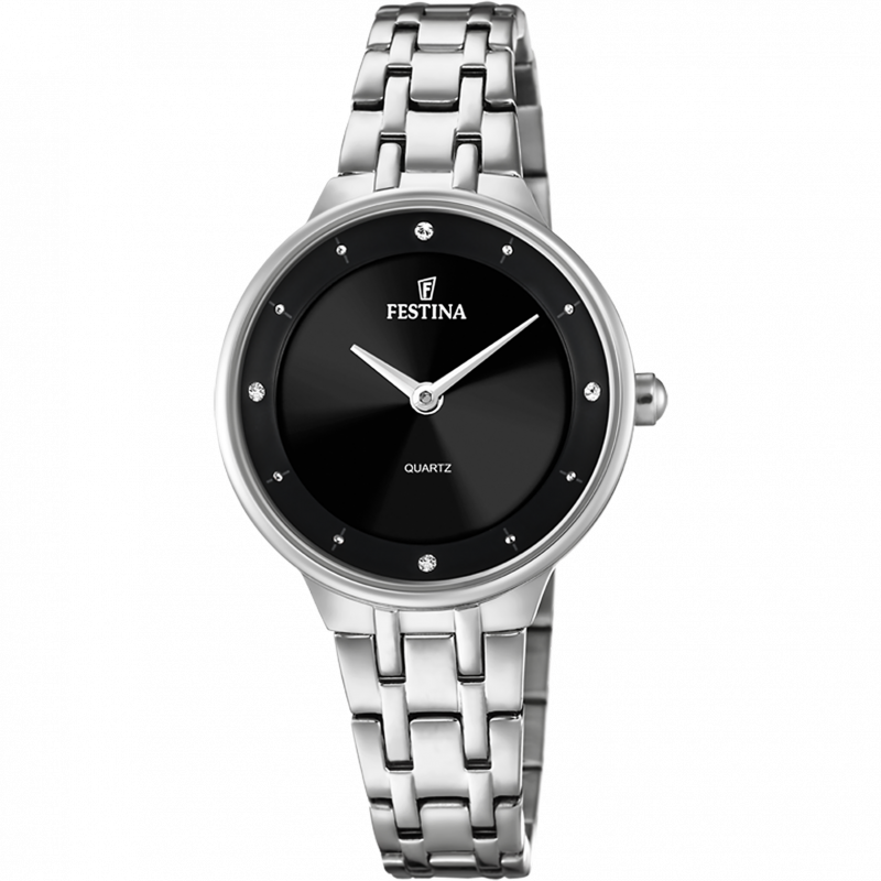 Festina watch f20600/4 black steel strap, women's