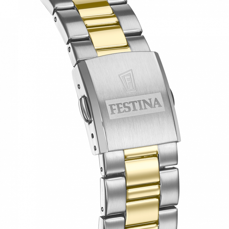 Festina classic steel watch f20554/1 white steel strap, men's