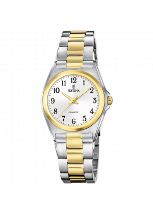 Festina classic steel watch f20556/1 white steel strap, women's.