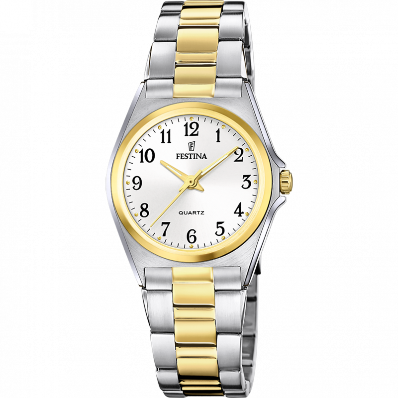 Festina classic steel watch f20556/1 white steel strap, women's.