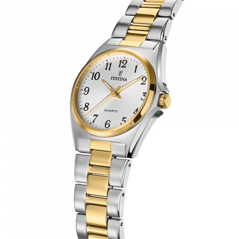 Festina classic steel watch f20556/1 white steel strap, women's.