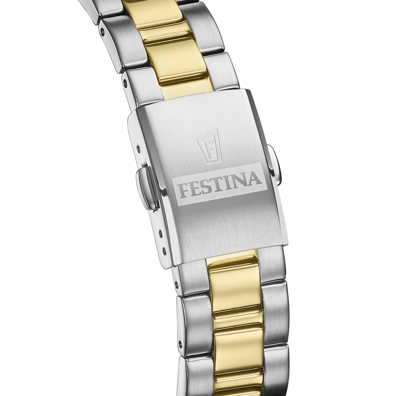 Festina classic steel watch f20556/1 white steel strap, women's.