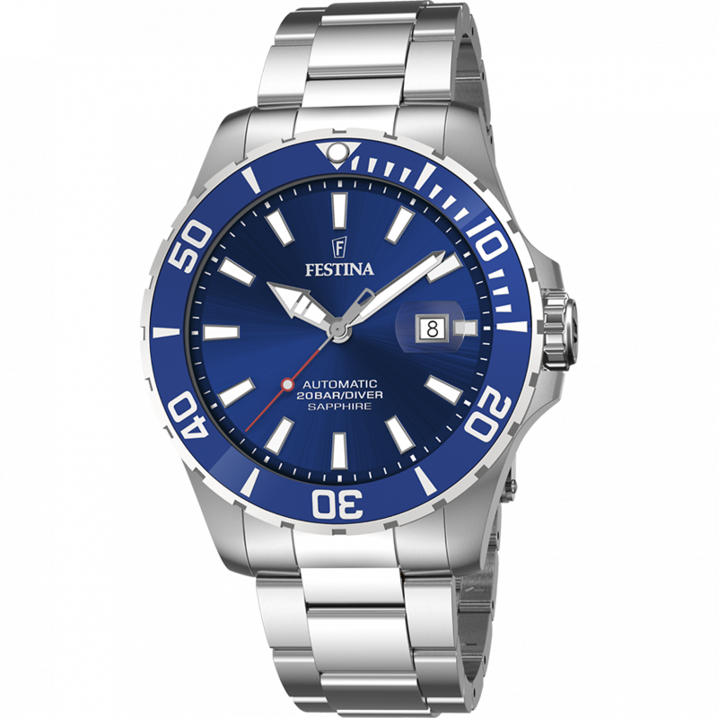 Festina automatic watch f20531/3 blue steel strap, men