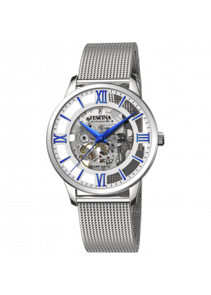 Festina automatic watch f20534/1 silver steel strap, men's