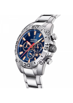 Festina chrono bike 2021 watch f20543/4 blue steel strap, men