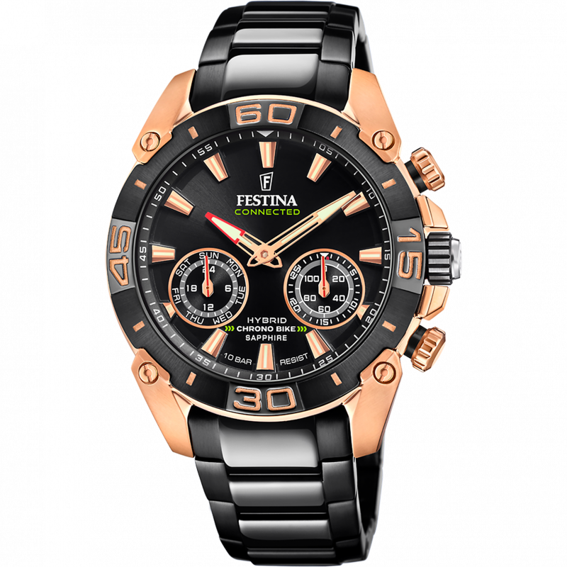 Festina connected watch f20548/1 black steel strap, men