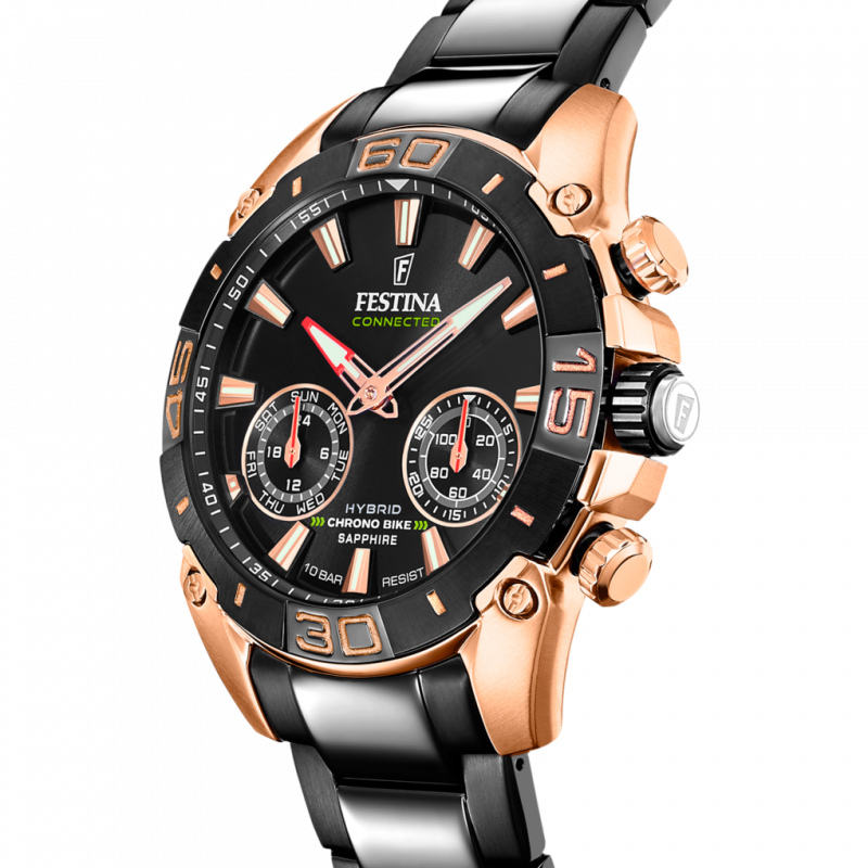 Festina connected watch f20548/1 black steel strap, men