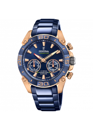 Festina connected watch f20549/1 blue steel strap, men