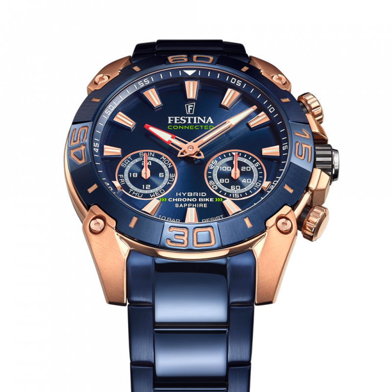 Festina connected watch f20549/1 blue steel strap, men