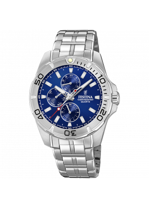 Festina multifunction collection watch f20445/2 blue steel strap, men