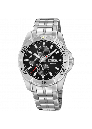 Festina multifunction collection watch f20445/3 black steel strap, men