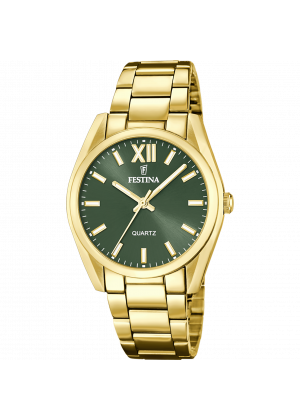 Festina watch f20640/4 green stainless steel 316l strap, women's