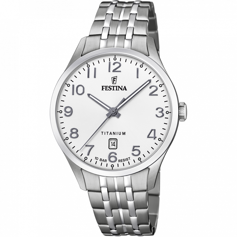 Festina titanium watch f20466/1 white titanium strap, men's