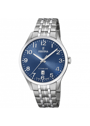 Festina titanium watch f20466/2 blue titanium strap, men's