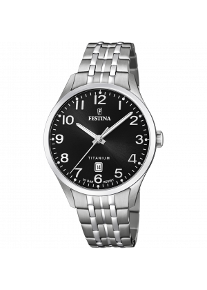 Festina calendar titanium watch f20466/3 black titanium strap, men