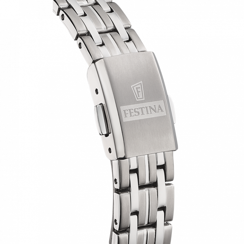 Festina calendar titanium watch f20468/1 white steel strap, women