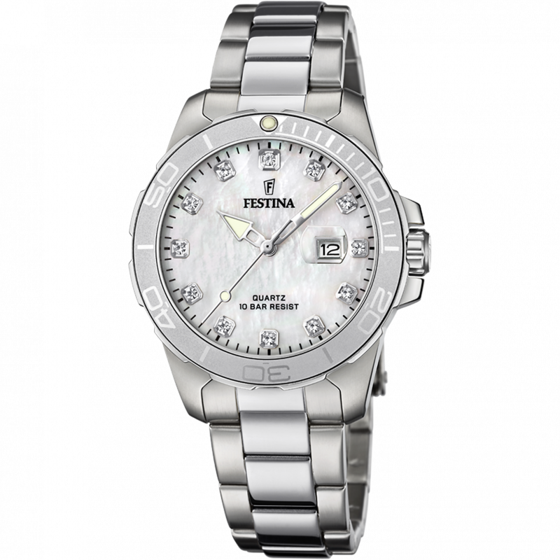 Festina boyfriend watch f20503/1 mother-of-pearl dial, women's