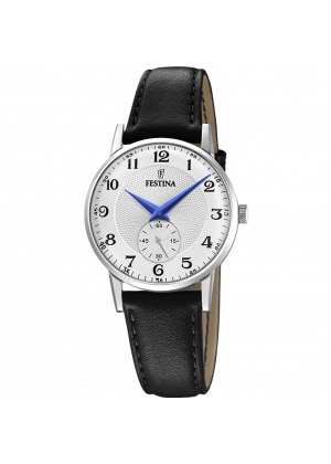 Festina watch f20570/1 silver leather strap, women's