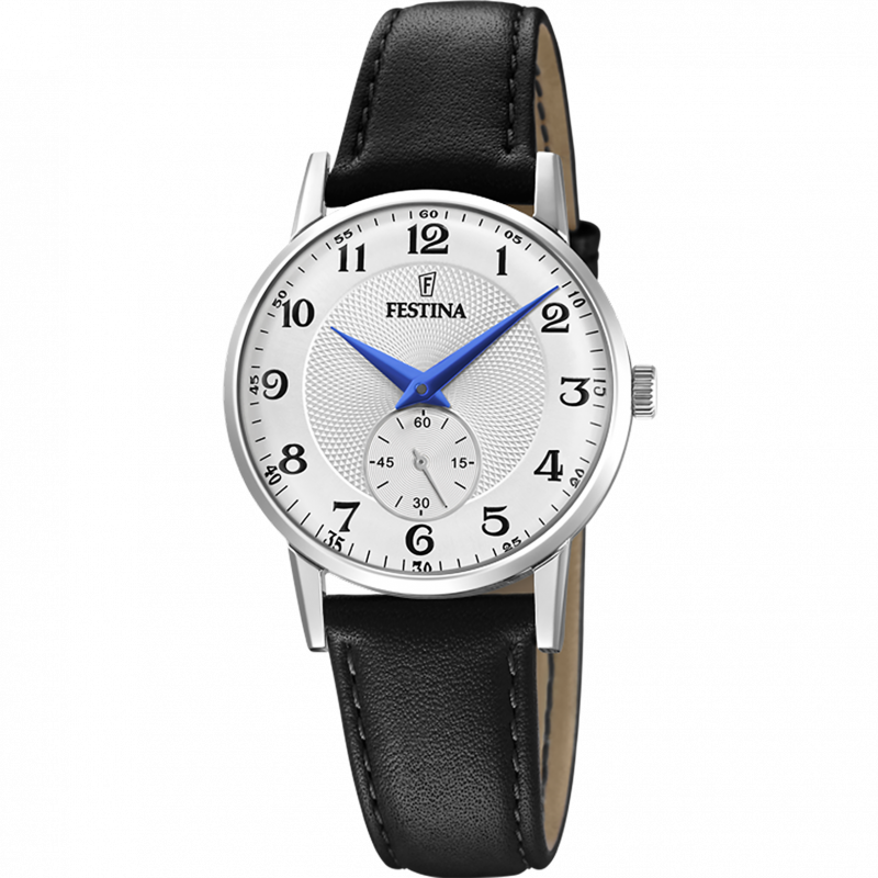 Festina watch f20570/1 silver leather strap, women's