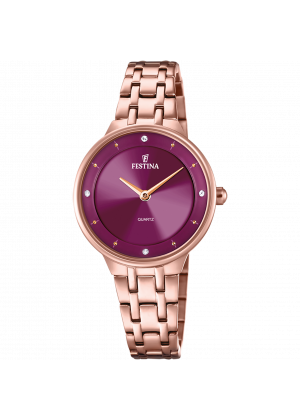 Festina watch f20602/2 bordeaux steel strap, women