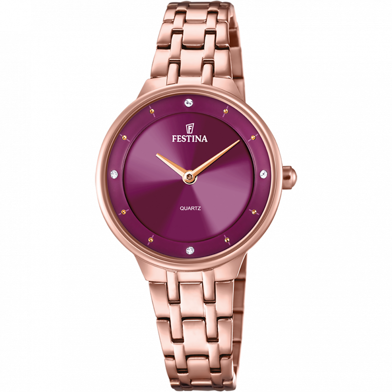 Festina watch f20602/2 bordeaux steel strap, women