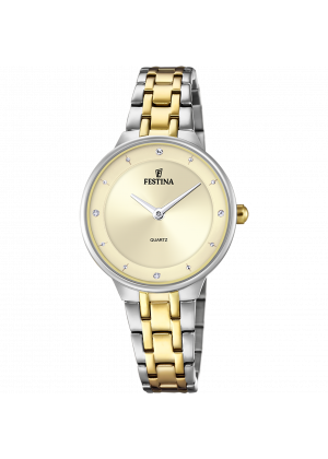 Festina mademoiselle watch f20625/2 champagne steel strap, women's