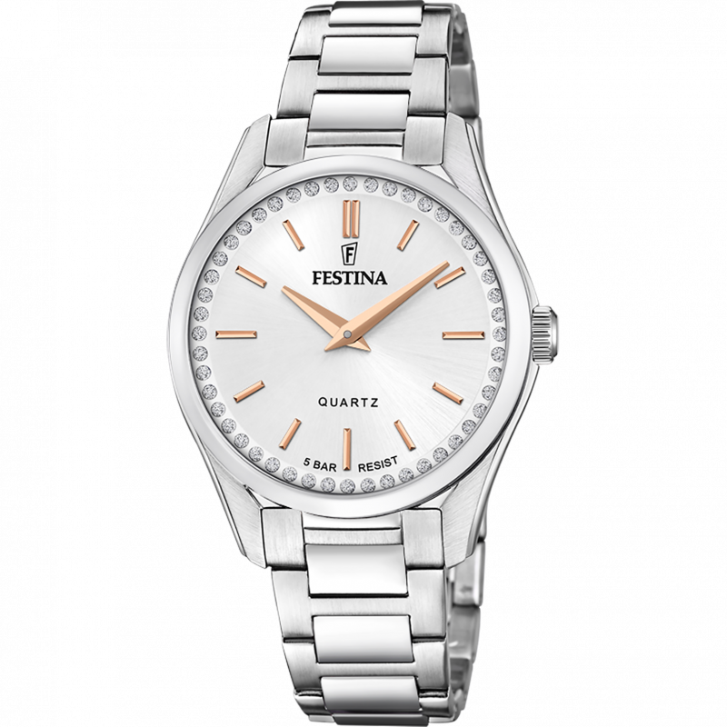 Festina watch mademoiselle f20583/1 silver gray steel strap, women