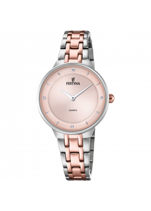 Festina mademoiselle watch f20626/2 pink steel strap, women's.