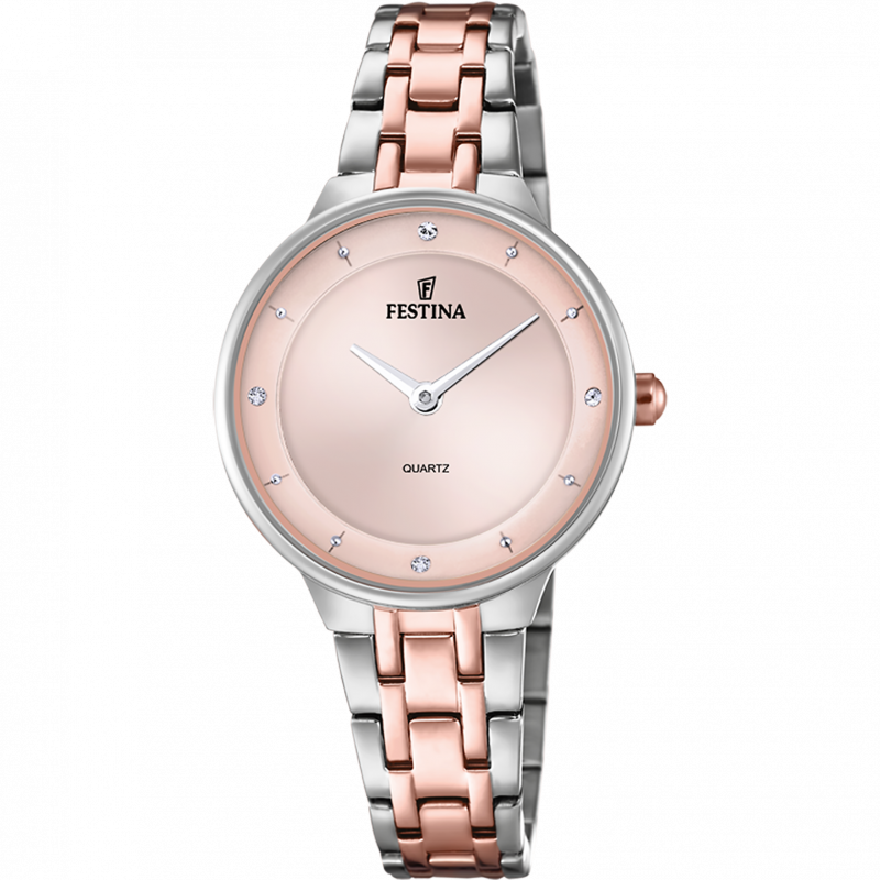 Festina mademoiselle watch f20626/2 pink steel strap, women's.